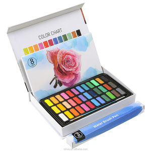 Juego de Pinturas de Acuarela Sólidas de 36 Colores con Bloc de Papel de Acuarela de 8 Piezas y 300g, Pinceles de Agua en <span class=keywords><strong>Caja</strong></span> Metálica - Product Image 4