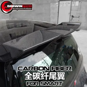 DarwinPRO BSM Phong Cách Cabron Fiber Roof Spoiler Cánh Cho Mercedes 2008-2014 Thông Minh ForTwo