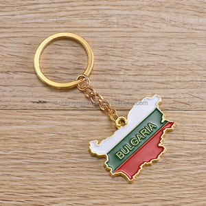 Gantungan Kunci Enamel Peta Negara Georgia Bulgaria dengan Bendera, Suvenir 2026 - Product Image 4