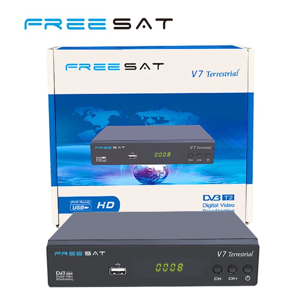 Myanmar Freesat V7 Rerrestrial Satellite Récepteur DVB-T2 Set Top Box Support USB WiFi Dongle