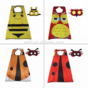 Mantelle e maschere da supereroe di vendita calde per bambini 70cm cappe da supereroe in raso per bambini costumi da cartone animato Unisex 1 pz/opp Bag - Product Image 4