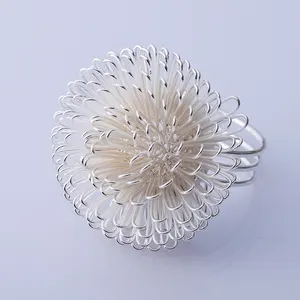 Porte-serviettes de mariage de style occidental, exquis, anneau de <span class=keywords><strong>serviette</strong></span> fleuri, anneaux de <span class=keywords><strong>serviette</strong></span> dorés pour mariage, porte-serviettes de table fleuri - Product Image 1