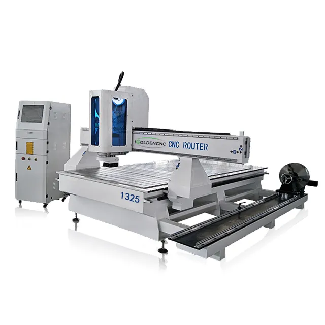 New Design 3 4 Axis CNC Wood Carving Machine mit Rotary / 1325 CNC Router Woodworking Machinery Engraver