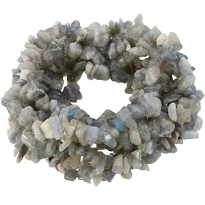 Wholesale Labradorite for Jewelry Making Tumbled Chip Stone Irregular Shaped Labradorite Loose Beads 33"