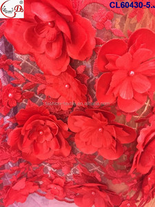 <span class=keywords><strong>Tessuto</strong></span> in Pizzo 3D di Lusso Rosa/<span class=keywords><strong>Rosso</strong></span>/Bianco, Ricamo in <span class=keywords><strong>Tulle</strong></span>, Pizzo Francese per Abiti da Sposa/Festa Eleganti CL60430 - Product Image 5