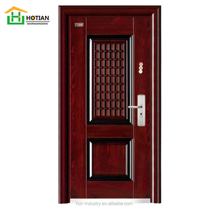 Casa principal puerta de hierro puerta de seguridad de acero de diseño 80 y 36 pulgadas sola puerta - Product Image 4