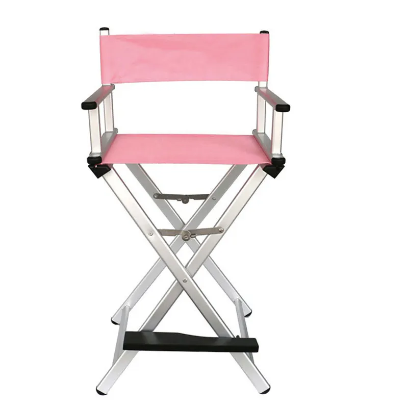 low MOQ Folding light weight black silver pink metal salon makeup artist make up chairs wholesale
