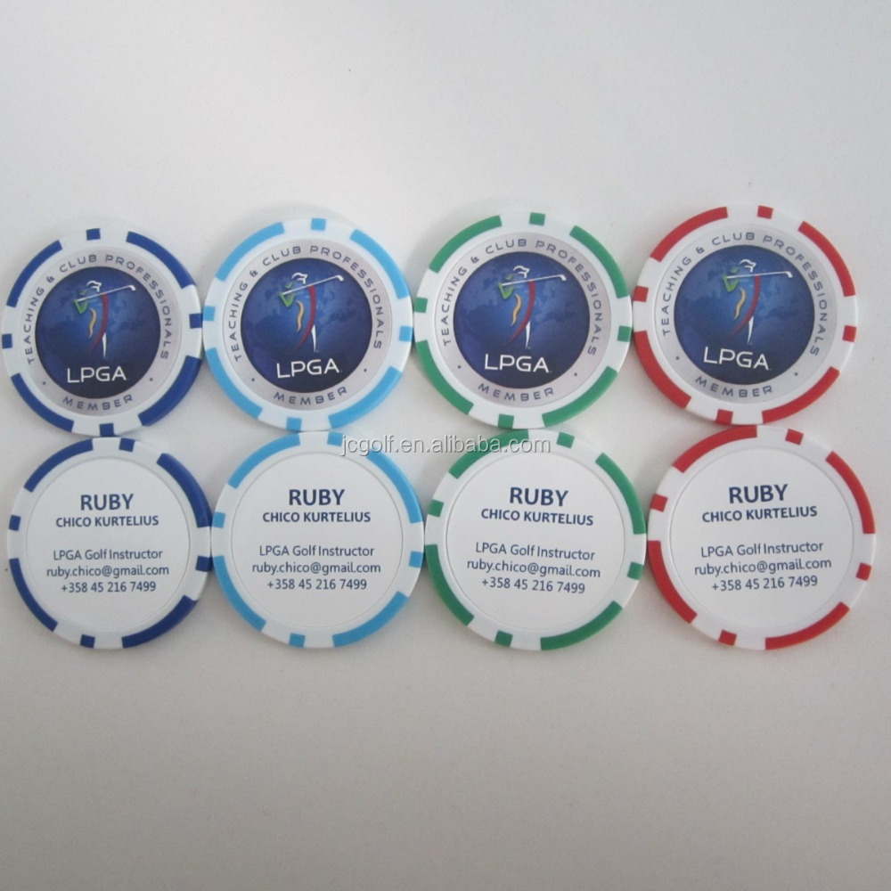 Персонализированный полноцветный логотип диаметром 40 мм, покерный маркер для мяча для гольфа