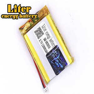 Plug 1,25-2 p 3,7 V 603550 1200 mAh rechargeable LiPo battery solar Li ion polymer lithium battery with PCM - Product Image 1
