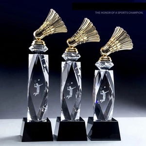 Honneur de cristal Meilleure vente Nouveau Design <span class=keywords><strong>Badminton</strong></span> 3d Gravure Logo Sports Crystal Awards Trophy - Product Image 5