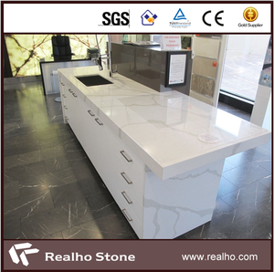 ราคาเคาน์เตอร์ครัวหินอ่อนเทียมลายคาลาคัตต้าสีขาว - Product Image 4