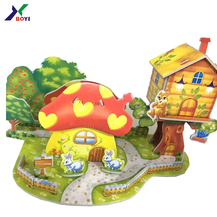 Pilz Hausbau Puzzle Kinder Geschenk Spielzeug EPS 3d Papier Puzzle