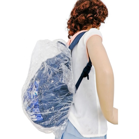 Outdoor Camping PE Plastic Waterproof Rainwear Disposable Backpack Cover for Hiking
