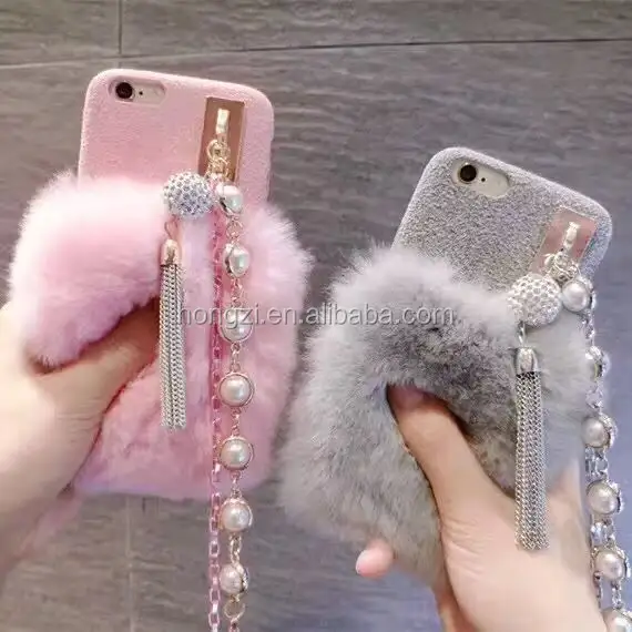 Multi Colors 100% Real Rabbit Fur Phone Case Hot Sell Luury Cover For iPhone 5c 5 5s 4 4s 6 6s 7 7 7 Plus 8 Pear Fur Case