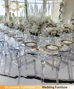 Acrilico solido Gambe Rettangolo di Nozze Chiaro Tavoli - Product Image 3