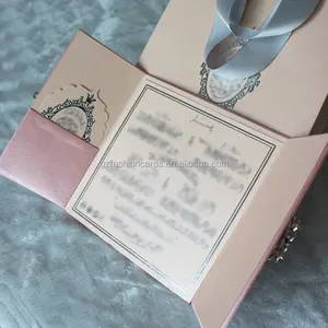 Fabrik neues Design Royal Silk Box Folio mit Handtasche Hochzeits einladung karte Luxus mit Eintritts karten