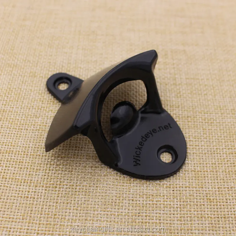 Factory price black wall mount bottle openers with screw custom made