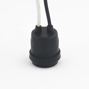 Black E27 lamp holder with cable plastic e27 lamp base waterproof e27 lampholder