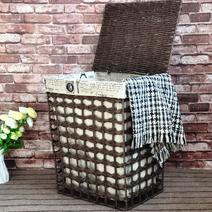 Giỏ Đựng Đồ Giặt Dệt Màu Nâu <span class=keywords><strong>Wicker</strong></span> Phòng Ngủ Giặt Giỏ Lưu Trữ Phòng Tắm - Product Image 5