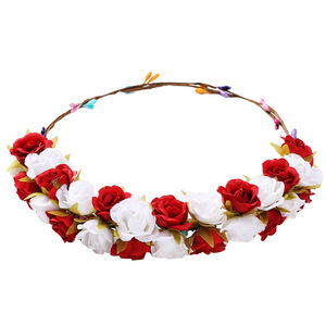 Amor Sweety mujeres <span class=keywords><strong>niñas</strong></span> novia Rosa flor corona Boho Floral tocado reina corona <span class=keywords><strong>para</strong></span> fiesta <span class=keywords><strong>de</strong></span> <span class=keywords><strong>boda</strong></span> - Product Image 2