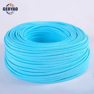 USA Canada listed sky bule flat knitted cotton wire, textile plaited fabric cable