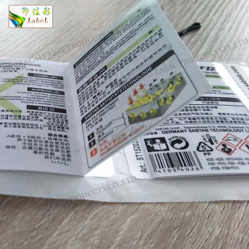 Double side printing self adhesive booklet private label sticker