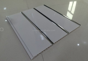 250 × 7ミリメートル2.2KG Printing White Color 3 Gold Line <span class=keywords><strong>PVC</strong></span> <span class=keywords><strong>Ceiling</strong></span> <span class=keywords><strong>Panel</strong></span> In India