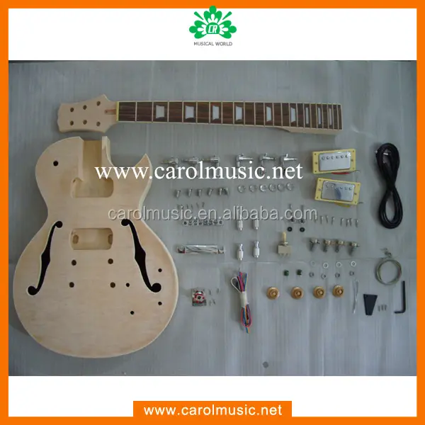 GK014 Hohl Körper F Loch Elektrische Gitarre Kits