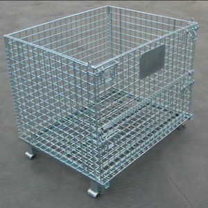 <span class=keywords><strong>Cage</strong></span> de rangement pliable en acier, conteneur à roulettes, entrepôts locaux - Product Image 2
