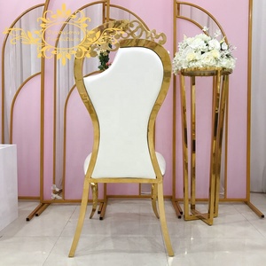 Chaises de décoration de mariage, chaises dorées pour le roi et la reine, à vendre, meubles en acier inoxydable - Product Image 2
