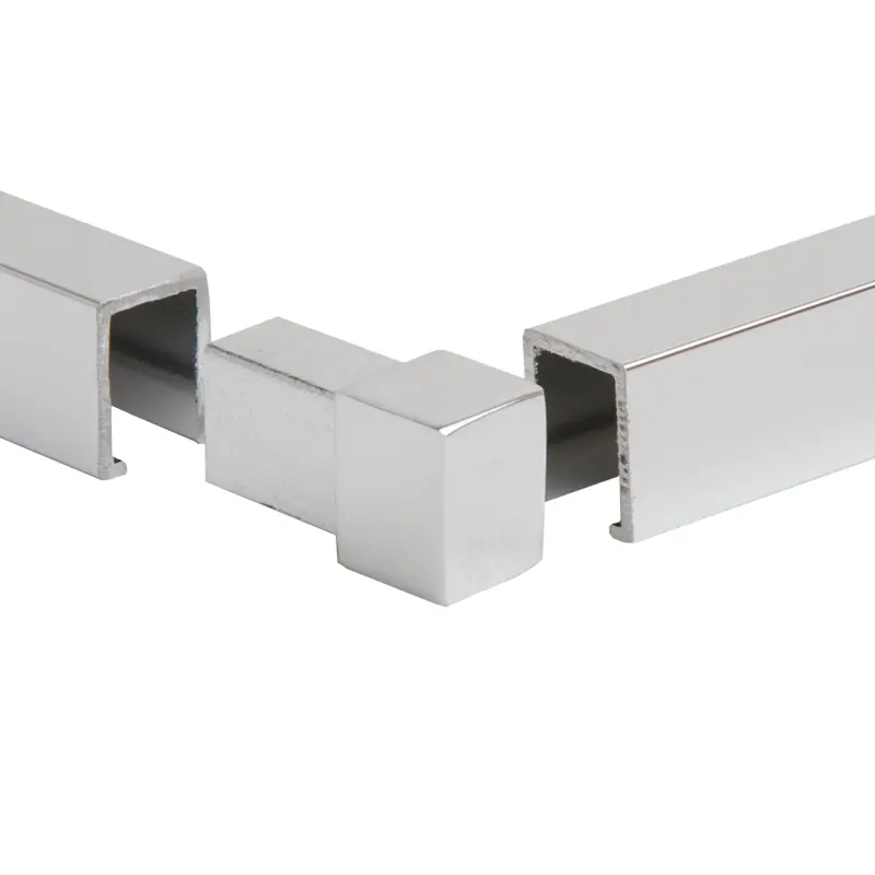 Hoek Blokken Heldere Chrome 10mm Vierkante Tegel Trim Aluminium Hoek Stuk Chrome Blokken voor Vierkante Doos Trim