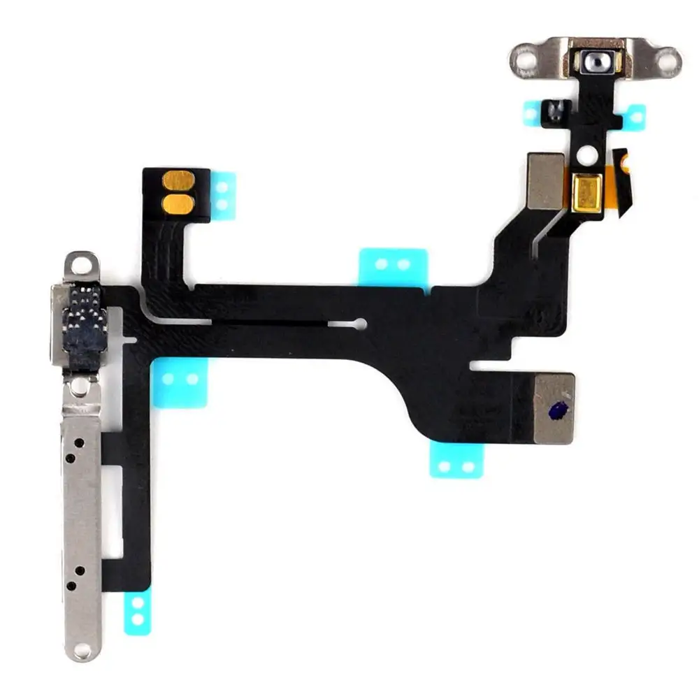 100% Original For iPhone 5C Power Volume & Mute Button Flex Cable & Brackets on off flex cable with fast delivery