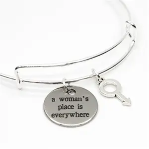 "A Woman's Place is Everywhere" Bracelet: Empowering Women Charm Pendant