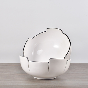 Multipla usato regalo di promozione articolo argento cerchio di frutta moderna ciotole/decorazione di cerimonia nuziale ciotola di ceramica per la decorazione domestica - Product Image 2
