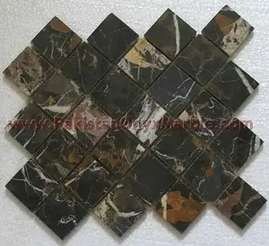 cheap price marble mosaic tiles black and gold basket weave octagon herringbone pinwheel polished floor wall Kitchen bath