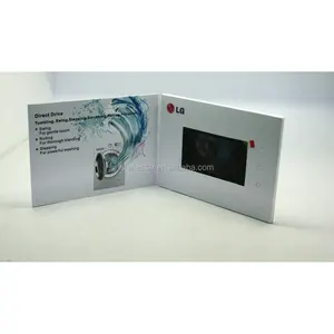 A4 formato Carta fatta A Mano soft cover 4 Pagine 1.8 pollice 2.4 pollice 4.3 inch 5 inch 7 pollice schermo LCD video brochure per promozione