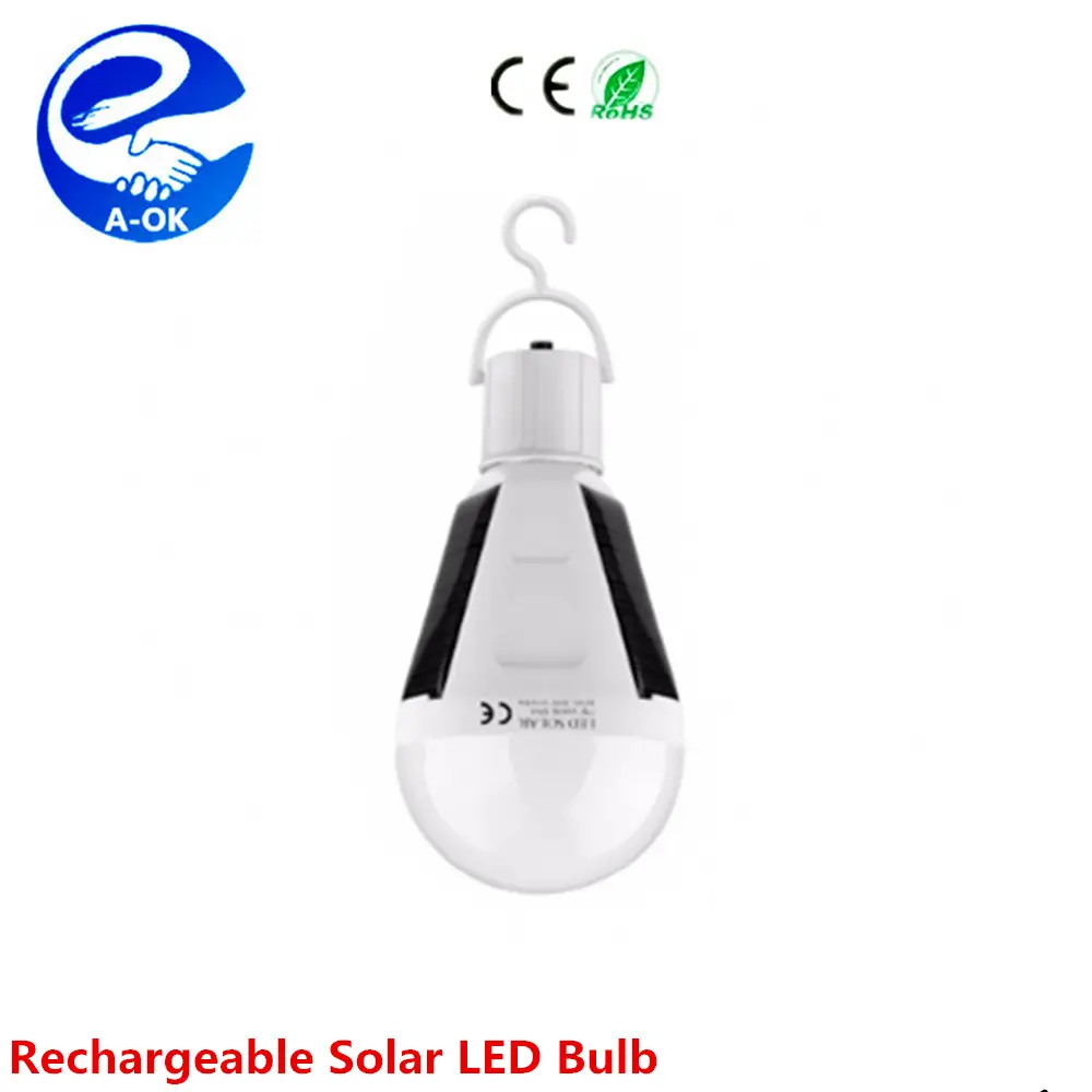 7W 12W Solar Charger LED Bulb E27 110V 220V Rechargeable Emergency SolarランプWaterproof Outdoor Camp Tent Fishing Travelライト