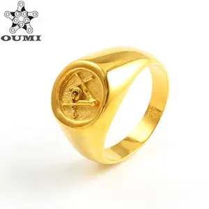 OUMI In Acciaio Inox Su Misura Dei Monili 18k Oro Cavalieri Templari Mason Anelli Per Mens