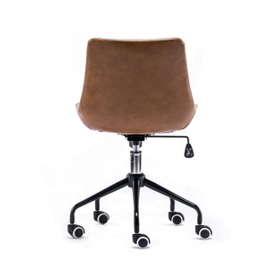 Brown Synthetic PU Leather Full Back <strong>Swivel</strong> <strong>Office</strong> <strong>Chair</strong> with <strong>Wheels</strong>, <strong>Office</strong> Furniture, Commercial Furniture - Product Image 5