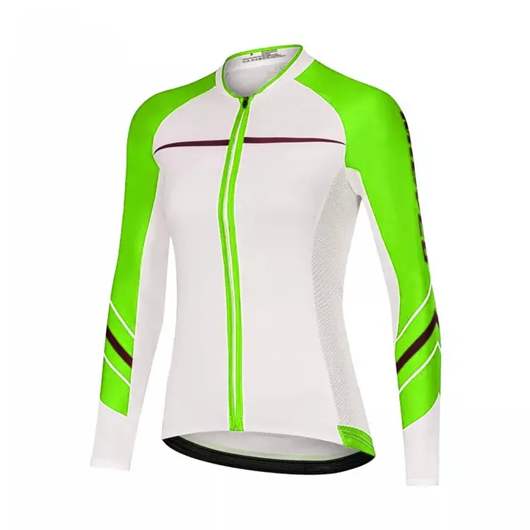 custom cycling speed suit women cyclist top uniform green color quick dry sublimation cycling jersey