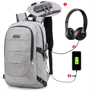 Osgoodway2 Anti Hırsızlık Koleji Sırt Çantası USB Şarj Çantası Okul erkekler için sırt çantası ve Kız