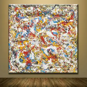 Hot selling painting canvas support base famous abstract art painting Fine Art china made simple abstract acrylic pollock