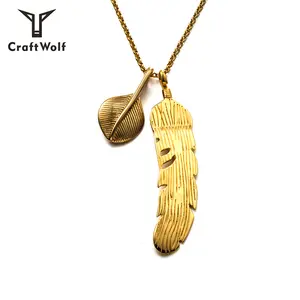 New Design African Jewelry Men Women Classic Leaf Retro Feather Pendant Necklace For Gift