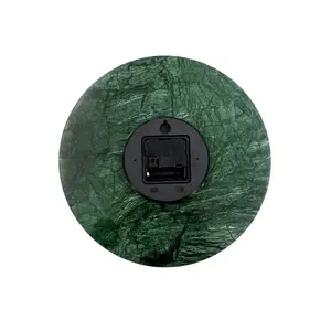 Factory outlet nuovo orologio da parete rotondo in marmo verde naturale decorativo per soggiorno