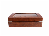 Production personnalisée d'emballages en bois pour boîte à montres, boîte de présentation de montres de voyage en bois carrée de luxe Twing-pak à 8 emplacements, 3039