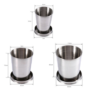 Porte-clés rétractable, tasses et Mugs à café, pour voyage, en acier inoxydable, portables, pour sport en plein air, 75, 140, 240ML - Product Image 1