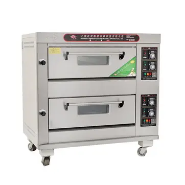Промышленная автоматическая двойная палуба, 4 лотка, электрическое газовое хлебопекарное оборудование/хлебопечка/печь для пиццы, завод