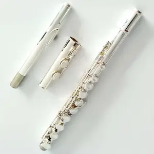 <span class=keywords><strong>Flauto</strong></span> argentato a 16/17 fori di alta qualità con fori chiusi strumenti musicali di scena - Product Image 1