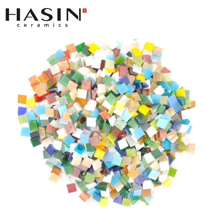 Mosaic Tiles For Crafts Blue Assorted Color Glass Glitter Mosaic Supplies Pieces Bulk Square Shape 1 × 1センチメートルBy Mosaic Joy (Mix)