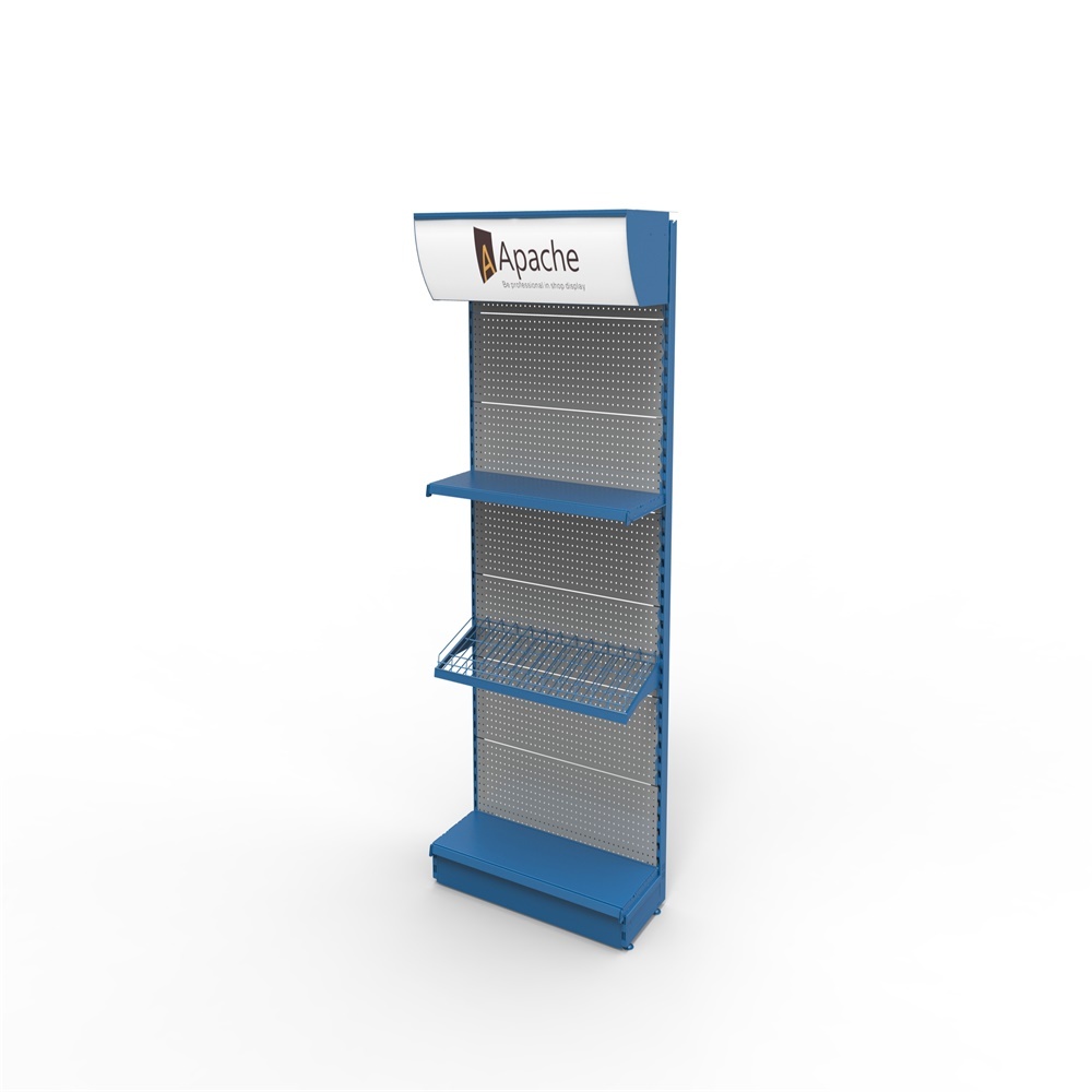 Customized logo Pegboard Tools Display Stand with Led Lighting Header for Hardware Store — view 3